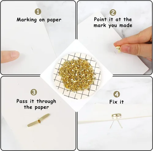 Miniatura 4 de LOMIMOS 500 piezas coloridas mini bridas de sujeción de papel, pin dividido para manualidades, proyectos escolares, álbumes de recortes, bricolaje
