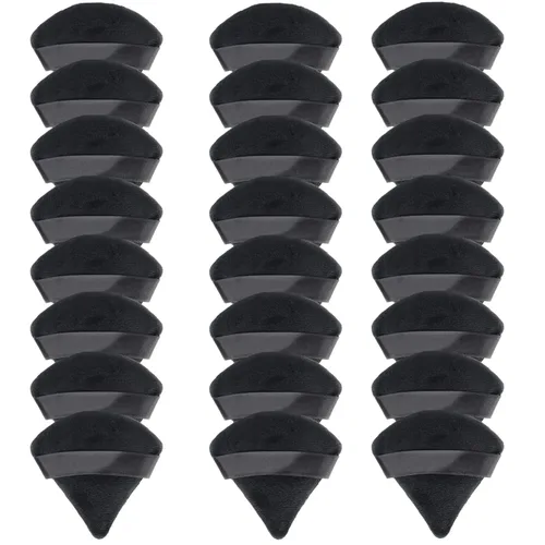 24 piezas de soplo de polvo triangular, de algodón lavable, para polvo suelto, cuerpo, base cosmética, herramienta de maquillaje (24 negro)