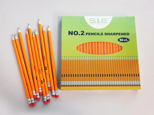 Miniatura 5 de S & E TEACHER'S EDITION 50 lápices de madera con parte superior de borrador, lápiz de madera, lápices preafilados con parte superior de borrador, 2
