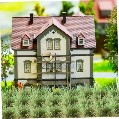 Miniatura 7 de Yardwe 1 caja de accesorios de flores de hierba en miniatura, decoración de tren, accesorios verdes, modelo de hierba ferroviaria, césped