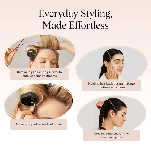 Miniatura 6 de Kitsch Pinzas de cocodrilo profesionales para peinar el cabello, clips de aluminio de 3.5 pulgadas para aplicaciones de salón y maquillaje, ligeros