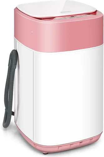 COSTWAY Lavadora Portátil, Capacidad de 8 Libras, Bomba de Drenaje Integrada, Lavadora Compacta de Lavandería con 6 Programas, 6 Niveles de Agua,
