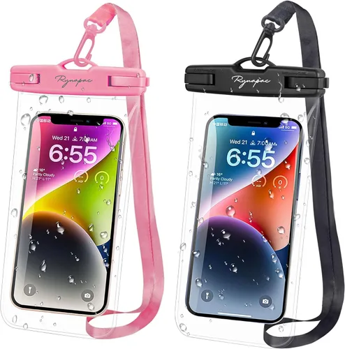 Miniatura 14 de Rynapac Funda impermeable para teléfono [hasta 8.5 pulgadas], paquete de 2, funda impermeable IPX8 con cordón para iPhone 17, 16, 15 Pro Max