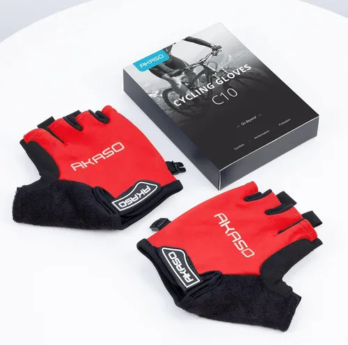 Miniatura 8 de AKASO Guantes de ciclismo de medio dedo, guantes de bicicleta para hombres y mujeres, guantes de ciclismo para mujeres, guantes de MTB