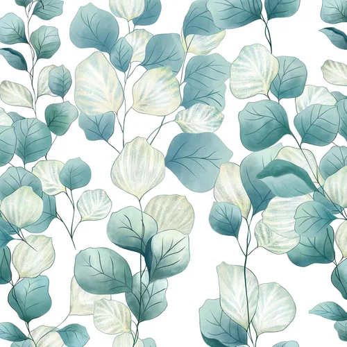 Miniatura 13 de Vinjiasin Papel tapiz bohemio para despegar y pegar, papel de contacto de hojas azules, papel tapiz floral moderno, autoadhesivo, extraíble, papel