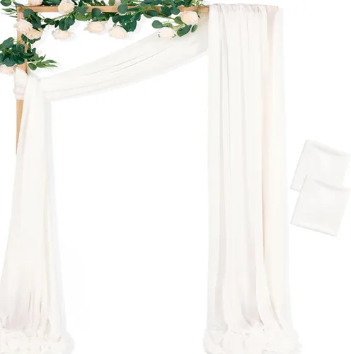 Miniatura 43 de MLMC 1 panel de tela para arco de boda azul bebé, 29 x 20 pies, cortinas de gasa extralargas transparentes de 6.6 yardas, paneles de cortinas