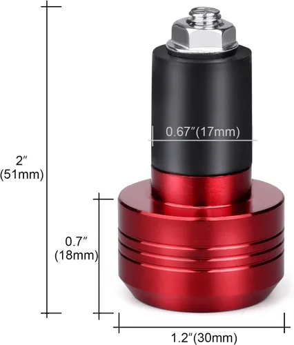 Miniatura 2 de 2 extremos para manillar de motocicleta, tapas deslizantes de barra de mango de 0.866 in, tapones de peso, tapones de aluminio para extremo de Rojo