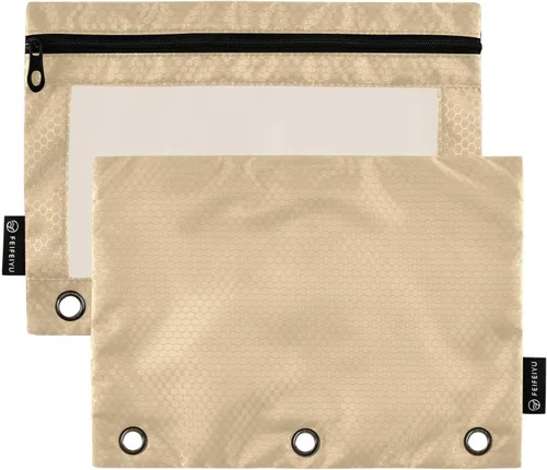 Miniatura 30 de Gredecor Estuche para lápices con 3 anillos con cremallera negra, paquete de 2 unidades, organizador de carpetas transparentes para ventana escolar