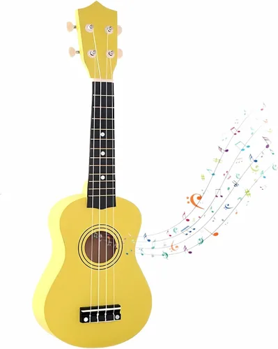 Miniatura 8 de Guitarra acústica de madera para niños de 21 pulgadas, juguetes musicales ideales para niños de 3 a 9 años, niños y niñas, regalos (Azul)
