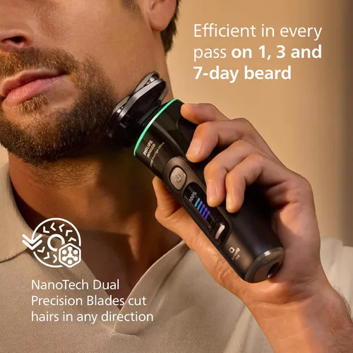 Miniatura 6 de Philips Norelco Shaver i9000 Prestige Ultra, afeitadora eléctrica en seco y húmedo, tinta negra, tecnología SenseIQ Pro, sistema de triple elevación