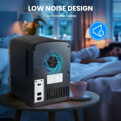 Miniatura 7 de HealSmart Mini refrigerador portátil, refrigeradores compactos enfriadores y calentadores de 4 litros 6 latas, con ventana de observación, 100%