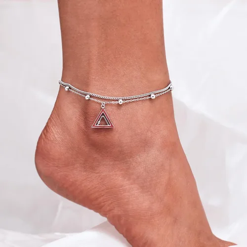 Miniatura 56 de CHIC & ARTSY Tobilleras de plata de ley S925 para mujer, pulsera de tobillo ajustable multicapa para playa, joyería de verano para mujer, de 10 a 11