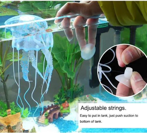 Miniatura 2 de 6 piezas de medusas artificiales para acuario, decoración de medusas brillantes, silicona suave