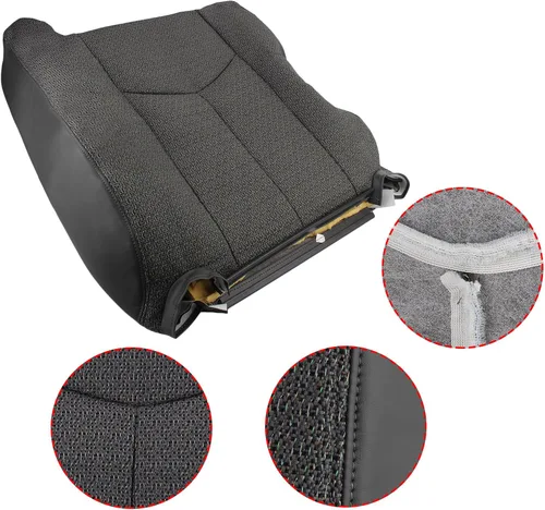 Miniatura 3 de AUTOKAY Cubierta de asiento trasero inclinado inferior y superior del lado del conductor y del pasajero, color gris para Chevy Silverado 1500 2500