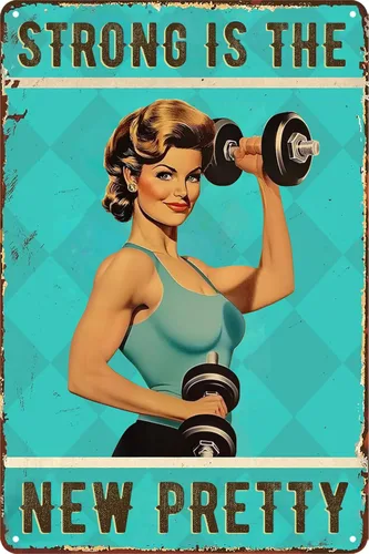 Miniatura 8 de Póster de disciplina para gimnasio, carteles de entrenamiento para gimnasio en casa, decoración de pared de metal, divertidos carteles de lata