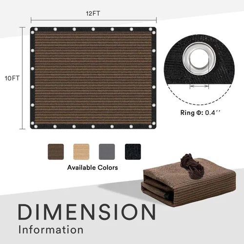 Miniatura 6 de VICLLAX Tela de Sombra 90% Tela de Protección Solar con Ojales Reforzados, Tela de Protección Solar para Exteriores para Patio Exterior Jardín