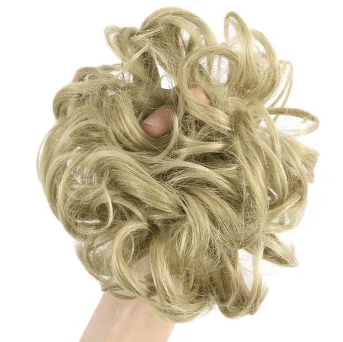 Miniatura 4 de Extensiones de moño de cabello desordenado, moño de cabello con coletero, recogedor Rubio ceniza