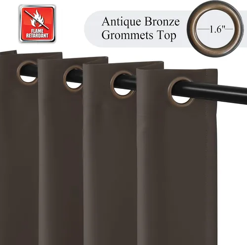 Miniatura 2 de Fcosie Cortinas opacas ignífugas para oscurecer la habitación, 72 pulgadas de ancho por 102 pulgadas de largo, cortina opaca resistente al fuego