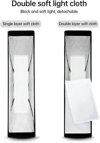 Miniatura 4 de Godox FW22x90CM / 9"x36" Bowens Mount Strip Honeycomb Grid Softbox, caja suave portátil con anillo de velocidad Bowens, softbox con rejilla