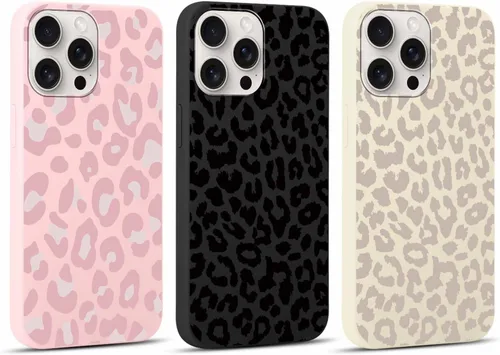 Miniatura 46 de Paquete de 3 Fundas Bonitas con Estampado de Guepardo para iPhone 13/14 de 6.1" Funda de Teléfono, Fundas de Diseño Estético de Leopardo Silicona