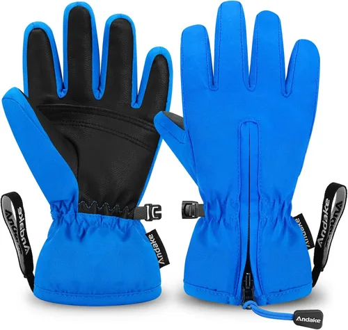 Andake - Guantes de nieve impermeables y transpirables para niños de 2 a 7 años, guantes abrigados de esquí para invierno, mitones para niños y niñas