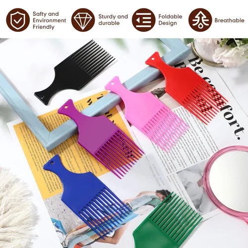 Miniatura 6 de Zhehao 120 piezas de peine de plástico para cabello de dientes anchos para peine afro suave, suministros de salón para mujeres y hombres, rizado