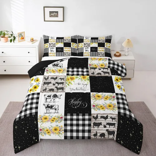 Miniatura 26 de Erosebridal Juego de edredón de murciélago tamaño Queen para niños y niñas, juego de ropa de cama con degradado de arco iris, juego de edredón Multi