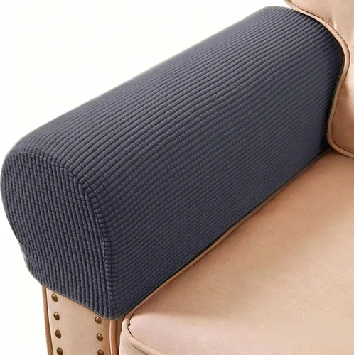 Miniatura 7 de Fundas para Brazos de Sofá, Sillón y Sillón Reclinable Elásticas, Fundas para Reposabrazos, Juego de 2 (Rojo Vino)