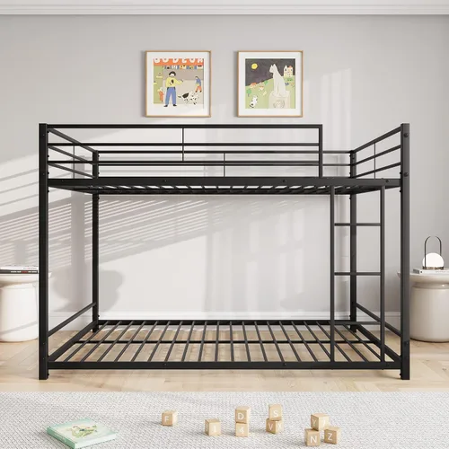 Miniatura 7 de Literas de tamaño matrimonial sobre matrimonial, literas de metal resistente de tamaño matrimonial para niños, cama de tamaño matrimonial para niños