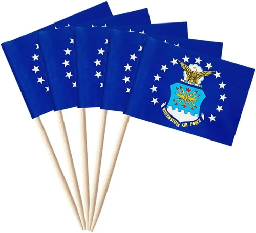 stidsds 100 banderas de la Fuerza Aérea de Estados Unidos de Estados Unidos, palillos de dientes, mini banderas pequeñas de Estados Unidos para