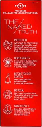 Miniatura 10 de Durex Preservativos de látex extra sensibles lubricados ultra finos de alta calidad, ajuste ancho, 12