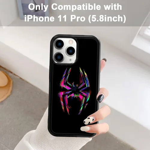 Miniatura 7 de Morales Punk Gwen - Funda protectora para iPhone 11 Pro, Spiderverse negro TPU a prueba de golpes, funda protectora para iPhone, linda funda
