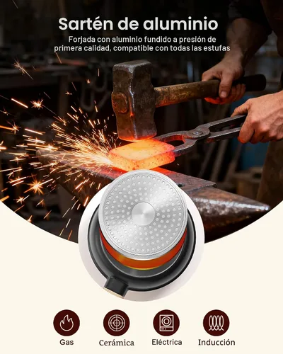 Miniatura 6 de Sartén antiadherente, sartén para tortilla de 8 pulgadas, sartén saludable y no tóxica con mango resistente al calor, sartén de cocción sin PFOA