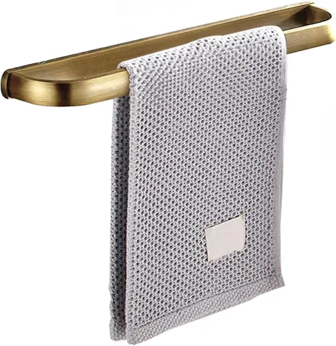 Leyden Toallero de latón, toallero antiguo para baño, 11.81 pulgadas, colgador de barra de pared, accesorios de baño vintage
