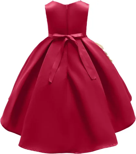 Miniatura 2 de AIMJCHLD Vestido de niña de flores de 2 a 9 años, vestidos midi formales de dama de honor