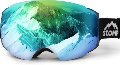 Miniatura 10 de STOMP Gafas de esquí PRO – sin marco, lente intercambiable, 100% protección UV400, gafas de nieve para hombres y mujeres OTG
