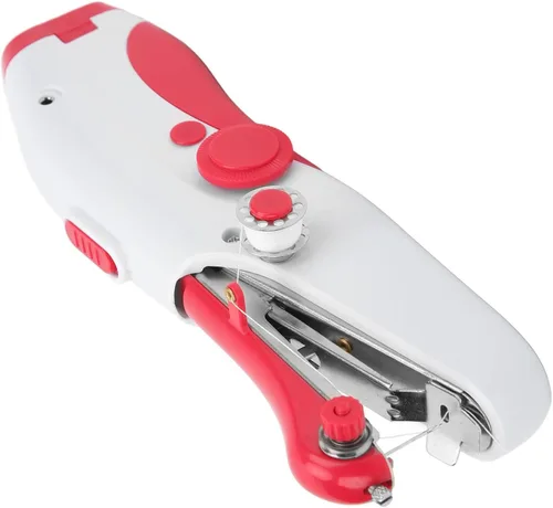 Miniatura 4 de Máquina de coser portátil de mano, máquina de coser a mano, mini máquina de coser eléctrica de doble aguja para hacer manualidades u objetos