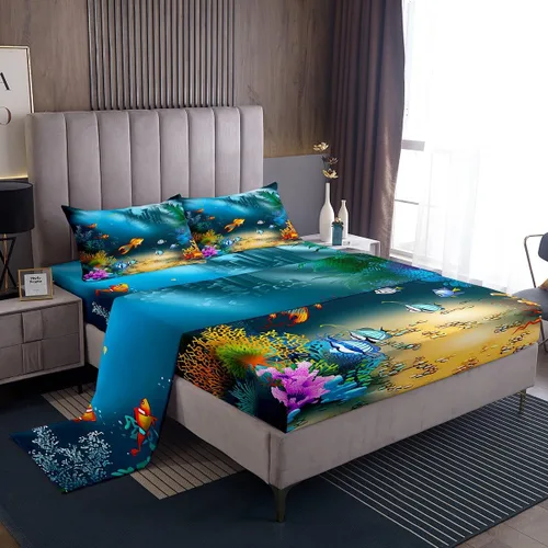 Miniatura 11 de Feelyou Juego de sábanas para niños con diseño de aguacate, ropa de cama bonita con frutas para niños y niñas, 1 sábana encimera y 1 sábana bajera