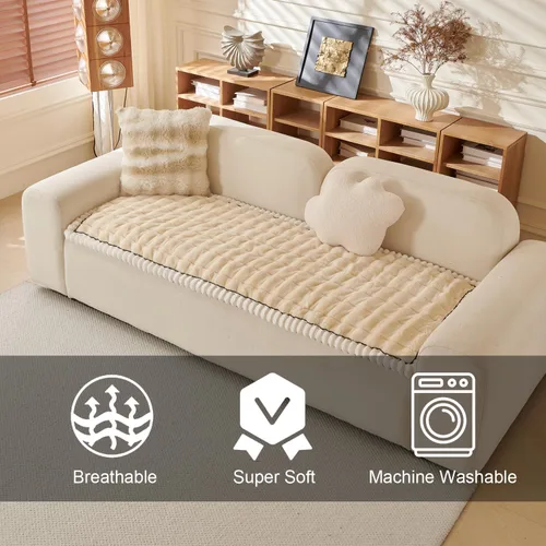 Miniatura 3 de Fundas de sofá para mascotas, fundas de sofá lavables para perros y gatos, funda antideslizante para sofá de 3-4 cojines, protector de muebles apto