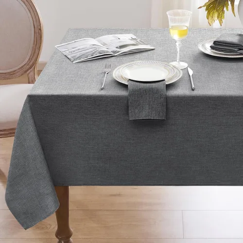 Miniatura 12 de Softalker Mantel pequeño rectangular con textura de lino de 52 x 70 pulgadas, para exteriores, resistente a las manchas y a las arrugas, decorativo