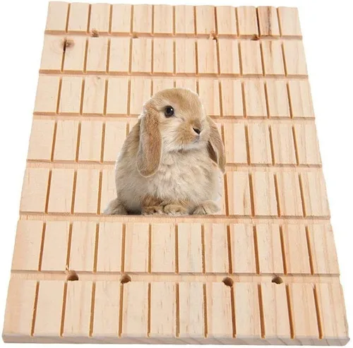 Miniatura 7 de Litewoo Juguetes masticables de madera para el cuidado de los dientes y garras de la tabla de arañazos de conejo, chinchilla, cobaya, conejo, A