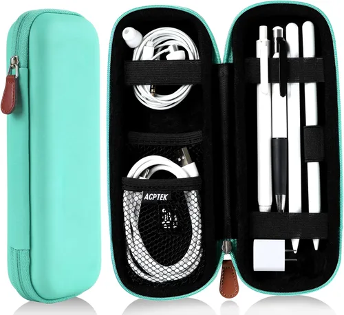 Miniatura 11 de AGPTEK Estuche Soporte para Apple Pencil, Funda Delgada de Cuero PU Portátil Bolsa Cubierta Compatible con Accesorios Apple Pen, Cable USB, Negro