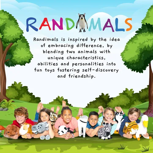 Miniatura 8 de Randimals Penguin & Husky Dog - Juguetes híbridos de animales realistas – Mezcla única de juguetes de safari y animales de granja pequeñas figuras