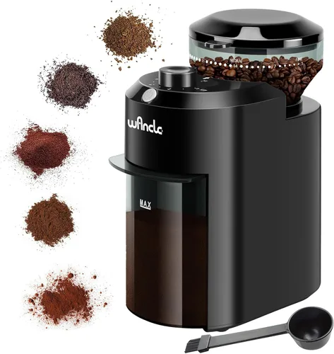 Wancle - Molinillo de café eléctrico de muelas - Ajustable con 28 ajustes precisos para 12 tazas - Molinillo de granos de café profesional