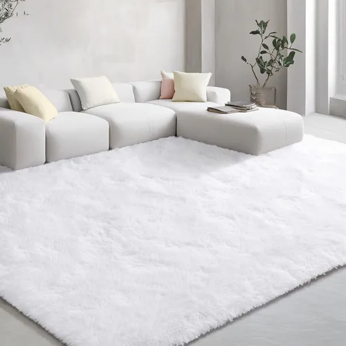 Miniatura 139 de EVOIONOS - Alfombra redonda gris para dormitorio, 5x5 pies; alfombras circulares suaves y esponjosas para sala de estar, alfombras de felpa peludas