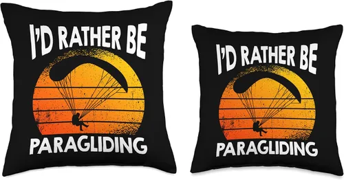 Miniatura 3 de Funny Paragliding Equipment Paragliding Gifts I'd Rather Be - Almohada de parapente, 16 x 16 pulgadas, multicolor
