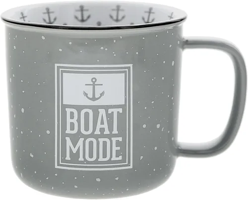 Pavilion - Taza de cerámica de 18 onzas, color gris con acabado moteado, taza de café duradera de pared gruesa estilo campamento, taza de fogata,