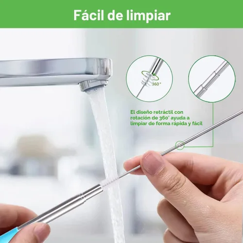 Miniatura 8 de Kynup Pajitas de metal reutilizables (paquete de 4), popotes plegables de viaje con estuches, esenciales para cruceros, imprescindibles