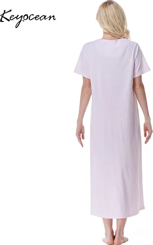 Miniatura 2 de Keyocean - Camisones para mujer, 100% algodón, suave, ligero, cómodo, ropa de dormir