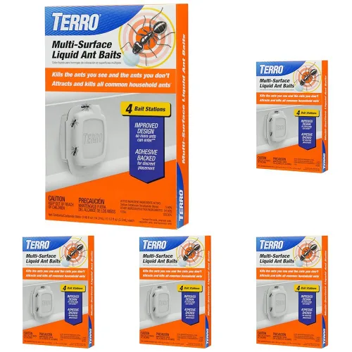 Miniatura 18 de TERRO cebos líquidos para hormigas en interiores con tiras adhesivas para cebado discreto - Trampa de hormigas TERRO y estación de cebo - 4